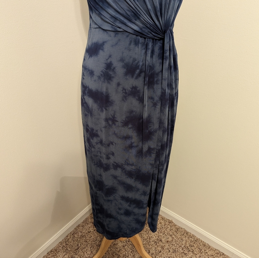 Tart Twist Knot Tie Dye Maxi Dress Blue Medium - Picture 3 of 8